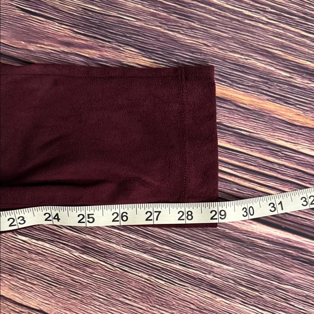 White House Black Market Burgundy‎ Wine Velvet Suede Leggings